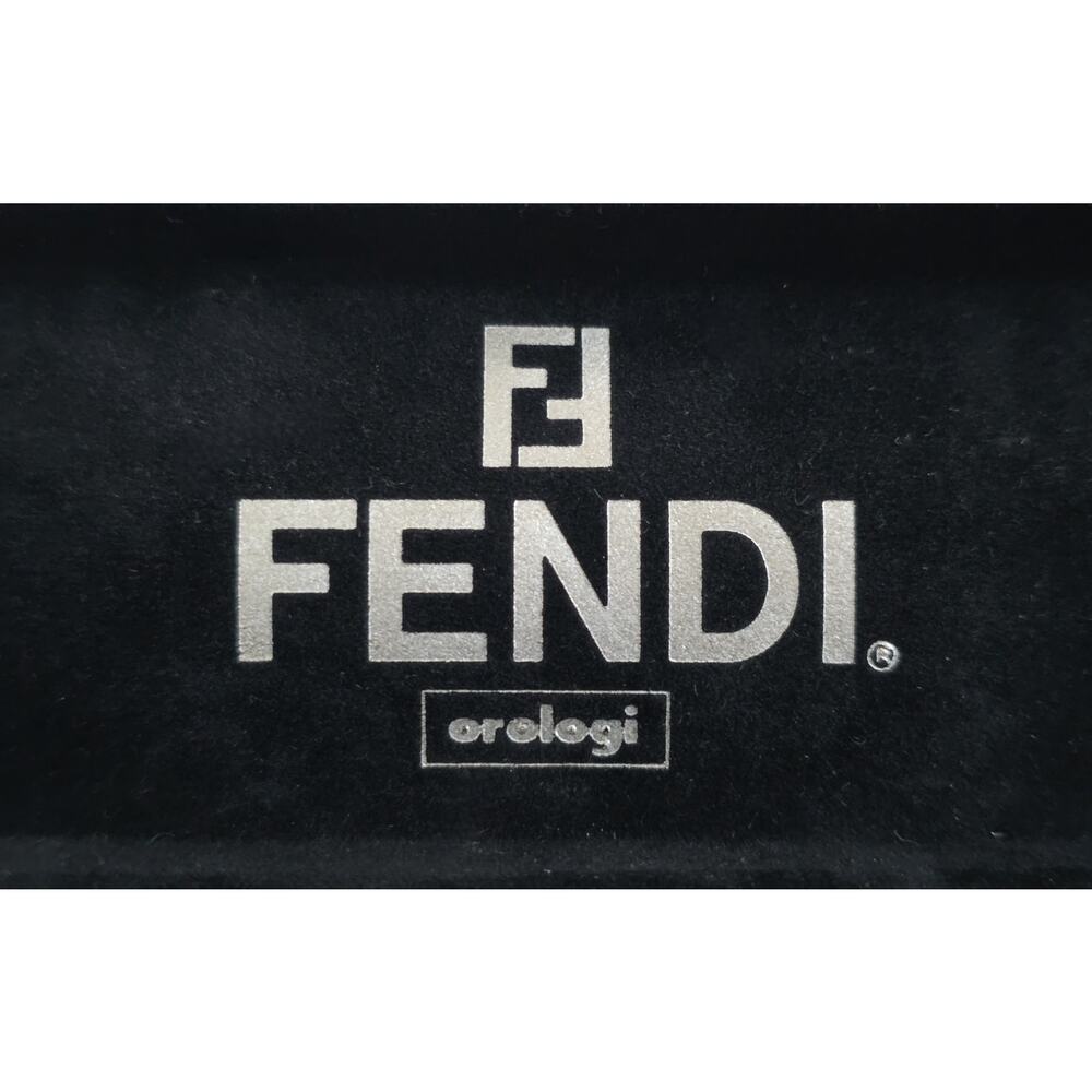 Fendi Watch Box-Empty-Black-Embossed Fendi on Top-Black Interior - Picture 4 of 6
